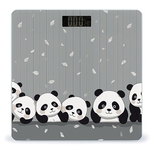 Funny Cute Panda Weight Scale Large Bathroom Scales Digital Weight with Bright LED Display Non Slip Automatic Weighing Scale Fashion Weighing Machine for Body