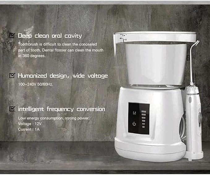Water Flosser Electric Dental Countertop Professional Oral Irrigator for Teeth 1000ML Family with 6 Multifunctional Jet Tips