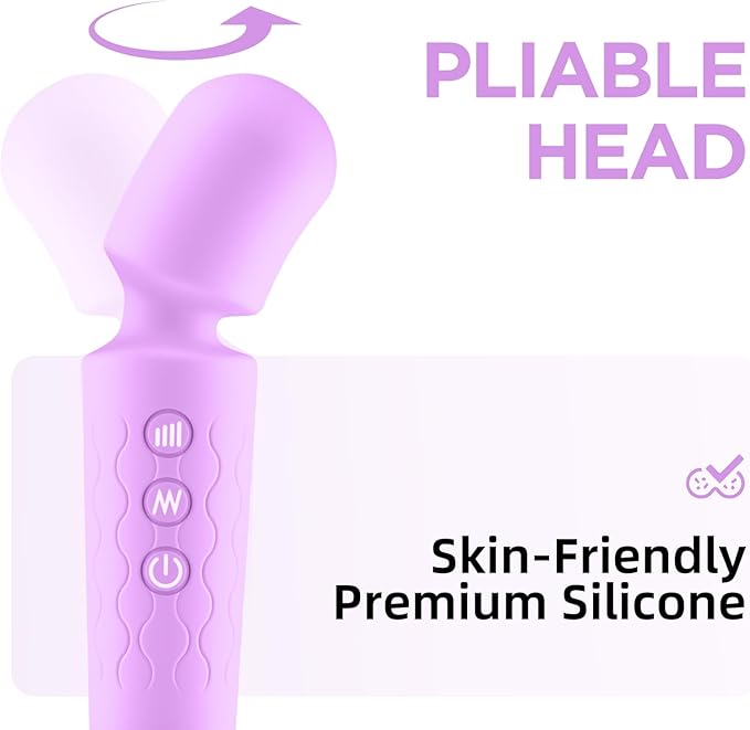 Personal Massager for Women - Quiet Handheld 4-Hour Cordless Percussion Body Massager for Deep Back Relief 8-Speed &amp 20-Mode