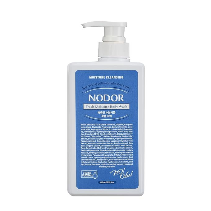 Fresh Moisture Body Wash 460ml/15.55fl.oz. NODOR Soothing Moisturizing Body Wash Long-Lasting Hydration Odor Care 13 Types of Hyaluronic Acid Body odor removal Mild cleansing All Skin Types