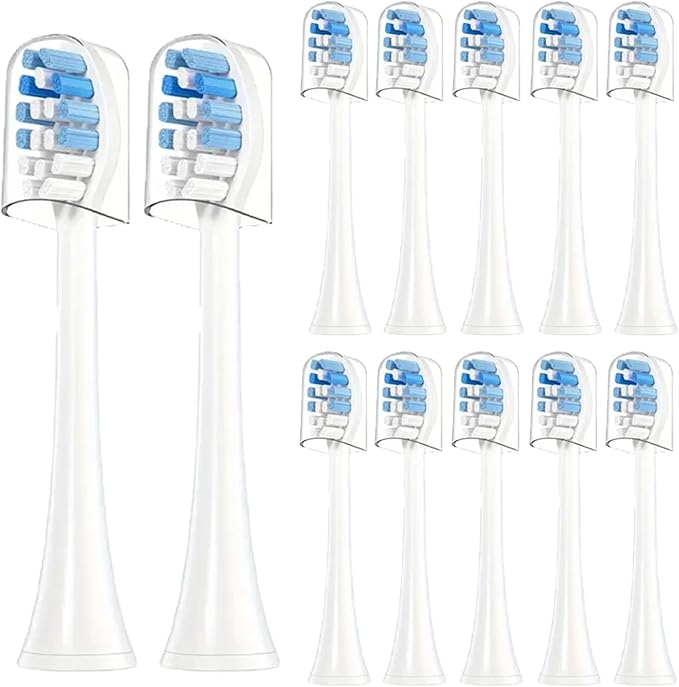 4/8/12/16Pcs Replacement Toothbrush HeadsCompatible for Philips Replacement Electric Brush Head 4100 6500 6100 7500 5300 1100(12pcs Blue)