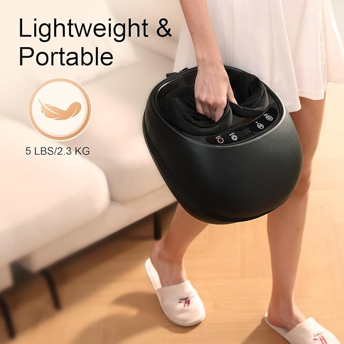Foot Massager with Heat Deep Kneading Therapy Compression Shiatsu Feet Massager Machine for Plantar Fasciitis Neuropathy Pain Birthday Gifts for Women Mom Men Dad