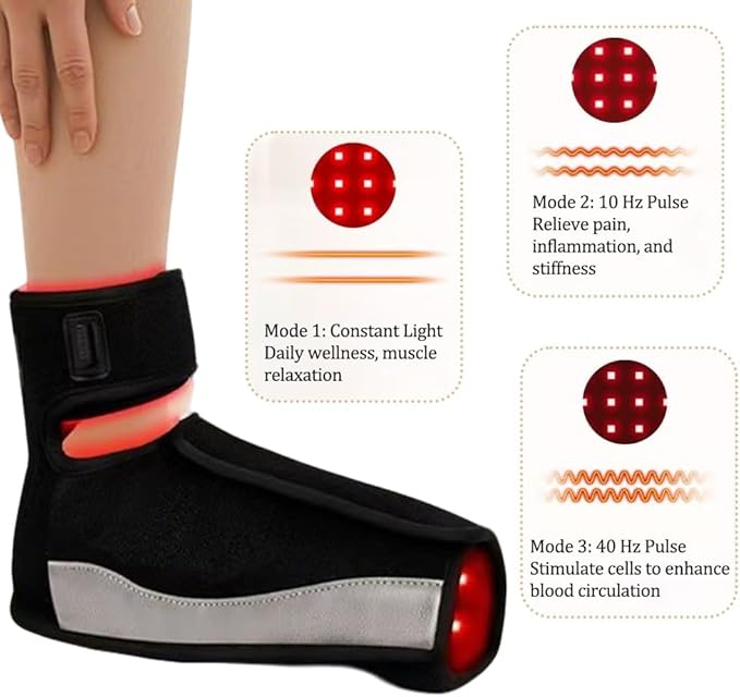 Red Light Therapy for Feet Light Therapy Heat Foot Wrap Red Light Therapy Feet &amp Ankles Heat Therapy &amp Timer Joint Ankle Heel &amp Daily Foot Pain Relief Relaxation &amp Comfort