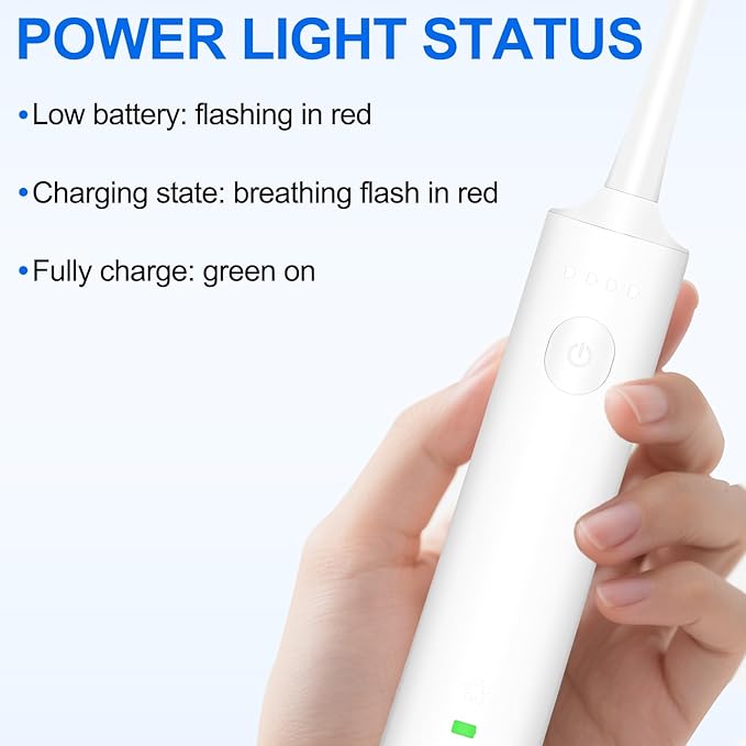 Rotating Electric Toothbrush for Adults Rechargeable Sonic Electric Toothbrush with 2 Min Smart Timer 4 Brushing Modes Travel-Friendly with 2 Brush Heads 40000VPM Motor