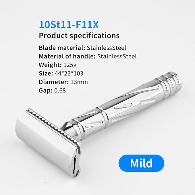 KAMPFE Double Edge Safety Razor Shaver Adopts CNC High-Precision ProcessingWomen and Mens razors for Shaving30-degree Shaving Angled Head (mild+)