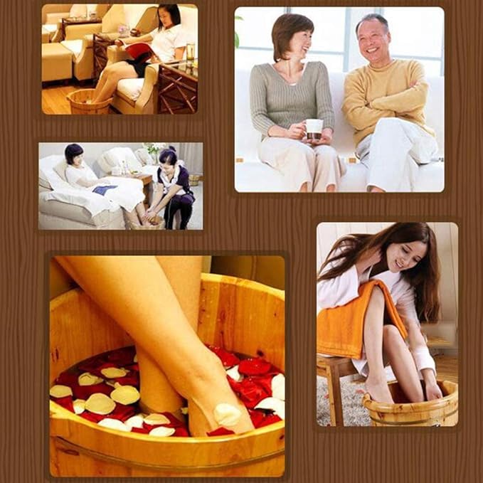 Foot Tub Wooden Foot Basin Wooden Barrels Pedicure Basin Wood Wind Foot Bath Barrel Oak Foot Tub Barrel 35cm Heighten Wooden Foot Bath Wood Foot Barrel Solid Wood Basin foot Bath Wooden Bucket Foot Sp