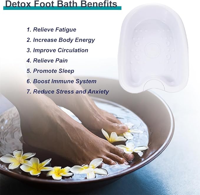 Professional Ionic Foot Bath Tub Basin for All Detox Foot Bath Machines Heavy Duty Foot TubLarge Ionic Detox Foot Bath Tub Basin for Soaking Feet (with 40 Liners)
