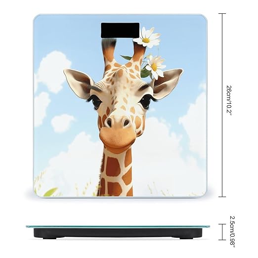 Giraffe Bathroom Scale Large LCD Backlight Display Digital Scale Rounded Corners Body Scales Automatic Power On/Off Bathroom Scales for Home Bedrooms