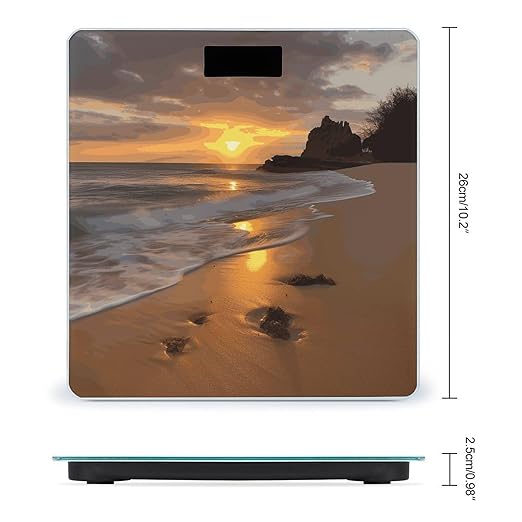 Sunrise Beach Scale for Body Weight Anti-Slip Digital Bathroom Scale Sturdy Toughened Glass Weighing Scales High Precision Safe Rounded Corners Smart Scales