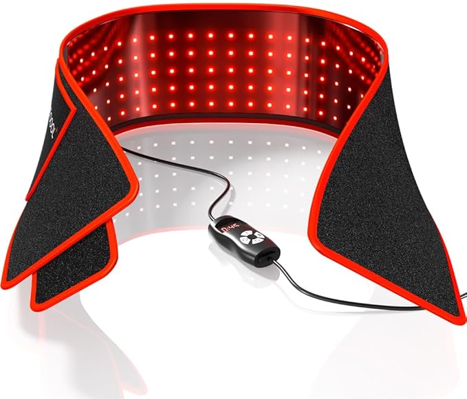 BestQool Red Light Therapy Belt Infrared Light Therapy &amp Red Light Therapy for Body Pads Wearable Wrap for Knee Waist Elbow Infrared Red Light Therapy Portable Red Light Belt for Wellness
