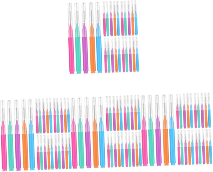 200pcs Interdental Cleaning Brush Portable Toothpick Tool for Braces Made and Multi-Color Essential Oral Care for All Ages