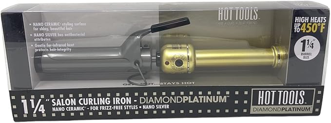 Hot Tools Salon Curling Iron Diamond Platinum 1 1/4 HTP06