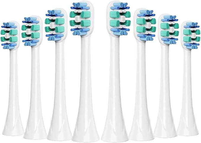 Compatible for Phili Sonic Care Toothbrush Brush Head HX3/HX6/HX9 Series HX3210/3211/6150 Replacement Heads(8pcs)