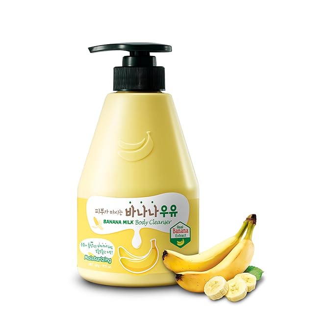WELCOS Kwailnara Banana &amp Coffee Milk Body Wash Set – Hydrating &amp Nourishing Korean Skincare Bundle with Banana Extract &amp Coffee Infusion 560g / 19.75oz Each