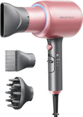 Wavytalk Hair Dryer Blown Away Ionic Hair Dryer for Curly Hair with Diffuser 1875W Fast Drying Blow Dryer with Ceramic Technology 3 Attachments for All Hair Types Light and Quiet Rose Gold