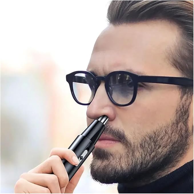 Electric Nose Hair Trimmer Mens Nose and Ear Remover Automatic Washable Hair Clipper USB Rechargeable Shaving(White)