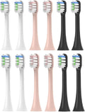 Replacement Brush Heads Compatible for V1/X1/X3/X5/X3U/X3PRO/v1/v2 Toothbrush Soft Bristle Nozzles（12pcs）(3 Color)