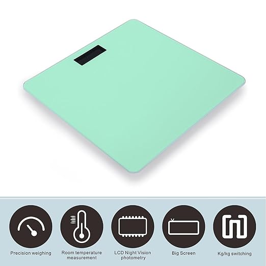 Women's Fashion Automatic Switch Digital Bathroom Weighing Scale Smart Scale Light Blue
