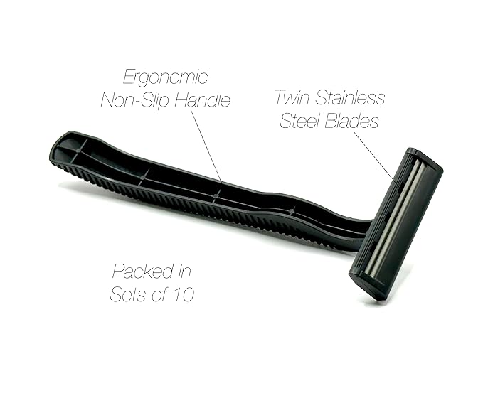1000 Box of Low-Cost Bullet Blades Black Razor Blades Disposable Stainless Steel Hospitality Quality Shavers High End Twin Blade Razors for Men and Women