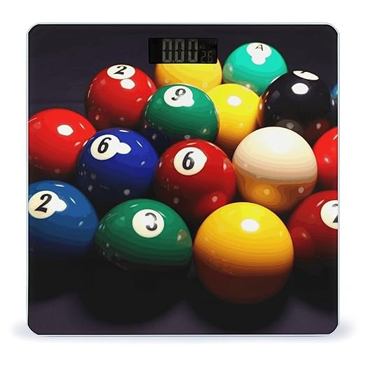 Color Billiards Weight Scale Large Bathroom Scales Digital Weight with Bright LED Display Non Slip Automatic Weighing Scale Fashion Weighing Machine for Body