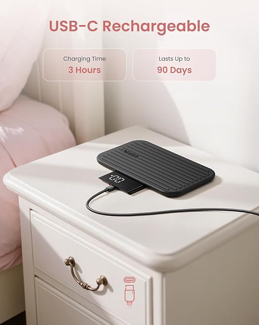 RENPHO Portable Rechargeable Scale for Body Weight Travel Weight Scale with Travel Makeup Mirror Slide-Out LED Display Digital High Accurate Scale for Traveling 400lbs Core Go 8.98 x 5.28