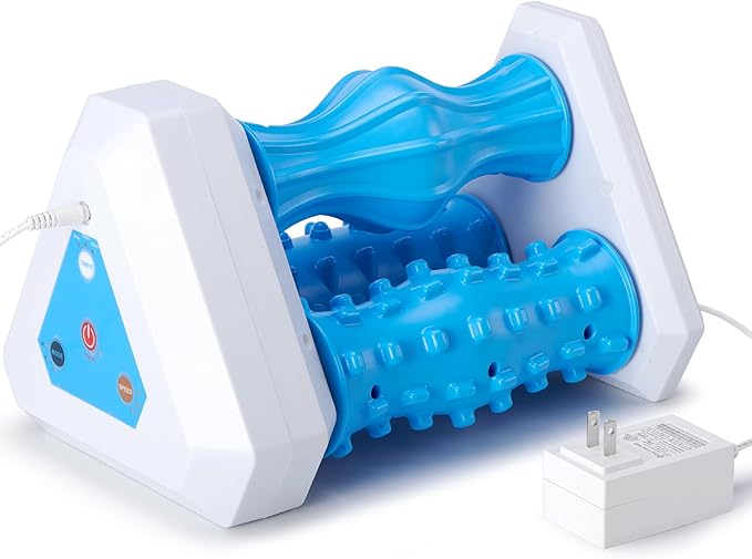 Electric Foot Roller Massager for Plantar Fasciitis Relief – Auto Rolling Foot Massager with 3-in-1 Targeted Rollers for Arch &amp Heel Support Foot Strain Recovery