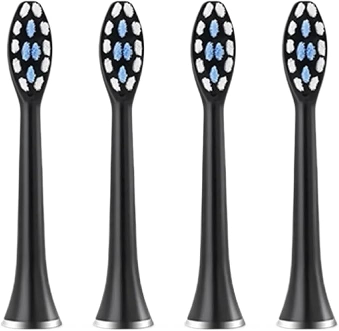 Replacement Toothbrush HeadsCompatible for SUBORT S7/Bair X7 X7S X11 X11S(4pcs Black)