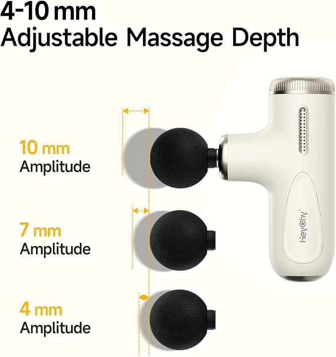 Super Mini Massage Gun Deep Tissue Muscle Massager with Adjustable Amplitude Portable Handheld Percussion Massager Quiet for Home Gym &amp Travel Pearl White