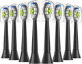 Replacement Brush Heads Compatible for with Sonicare Electric Toothbrush Fit EasyClean Gum Health FlexCare Healthy(8pcs Black)