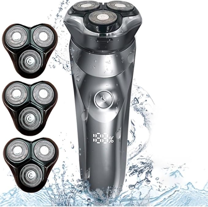 Head Shaver for Men Electric Shaver for Men Beard Trimmer Machine Shaving Electric Razor Trimmer Beard Shaving Machine with 3 Cutter Heads