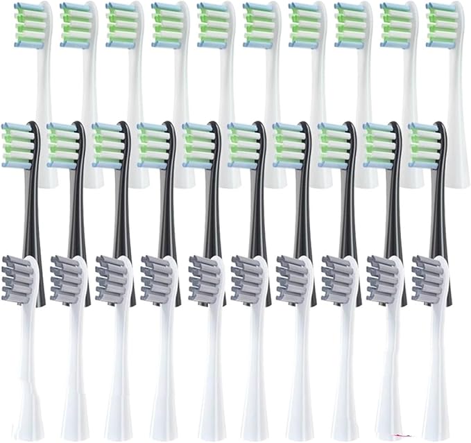 Replacement Brush Heads for Compatible ForOclean Flow/X/X PRO/F1/ One/Air 2 Sonic Electric Toothbrush Blue Green Soft Bristle Nozzles(5 Blue)