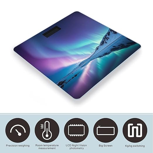 Northern Lights Smart Scale for Body Weight Accurate Bathroom Scale with LED Display Digital Weight Scales Weighing Machine High Precision Scales for Bath Home