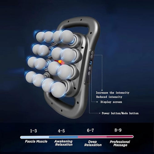 16 Head Massage Gun Deep Tissue 16 Head Massager 9 Modes 9 Levels Back Massager for Pain Relief Deep TissueMassager for Neck Head Shoulders Legs Foot Body Muscle Massager Pain Relief