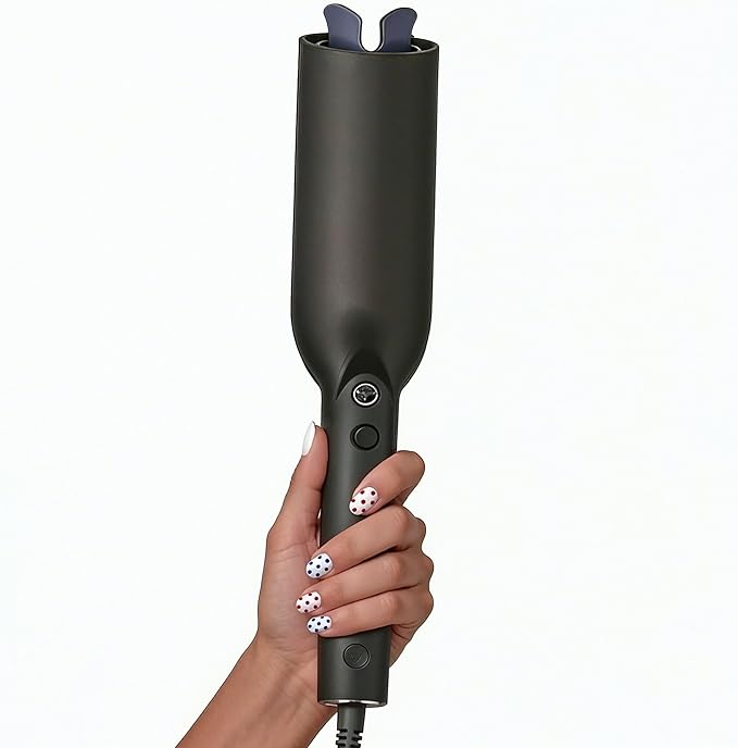 Easy Curl Automatic Curling Iron - Curler Pro Long Barrel Beach Wave Curler | Curly Hair Products: Hair Curler Automatic Rotating Curling Wand 1 1/4 Inch | Value Series By Atelier Lisa Qualite