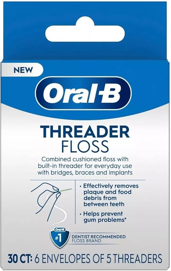 Oral-B Threader Floss 30 Count (Pack of 6)
