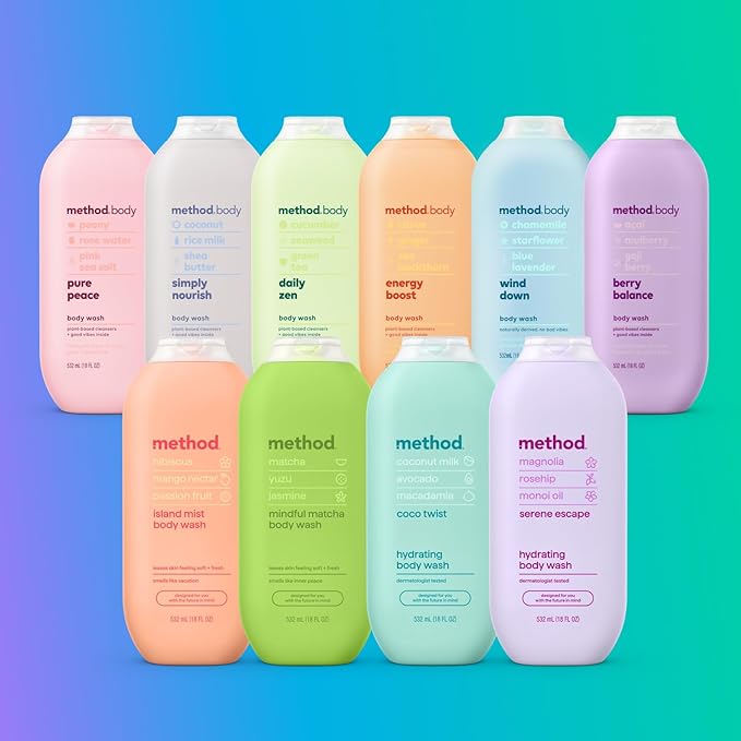 Method Body Wash Pure Peace Paraben and Phthalate Free 18 oz (Pack of 3)Detoxifying