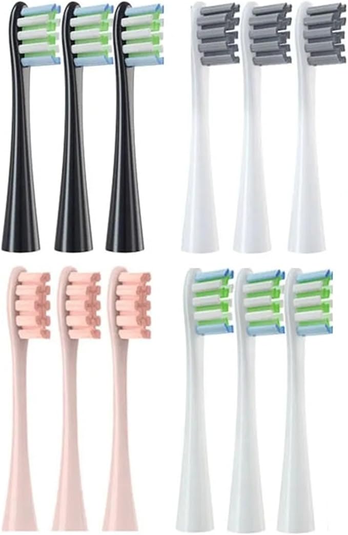 4/12 Pcs Replaceable Brush Heads Suitable Compatible for Oclean X/X PRO/ Z1/ F1/ One/Air 2 /SE Sonic Electric Toothbrush Refills(4color)