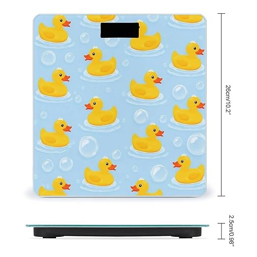 Men's Smart Scale for Body Weight Digital Bathroom Weighing Scale Automatic Switch Energy Saving Scale Yellow Rubber Ducks Bubbles White