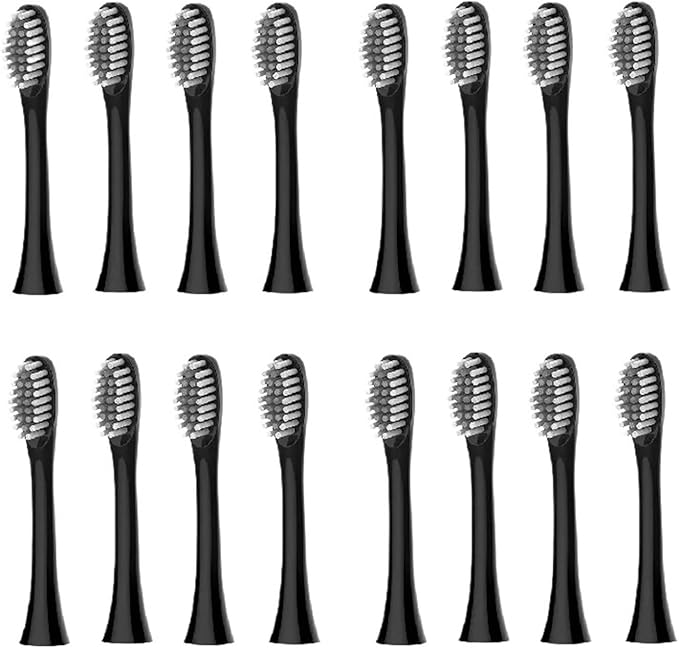 Replacement Toothbrush HeadsCompatible for N101 N100 N105 Electric Soft Bristles Nozzles4/8/16Pcs(16pcs Black)