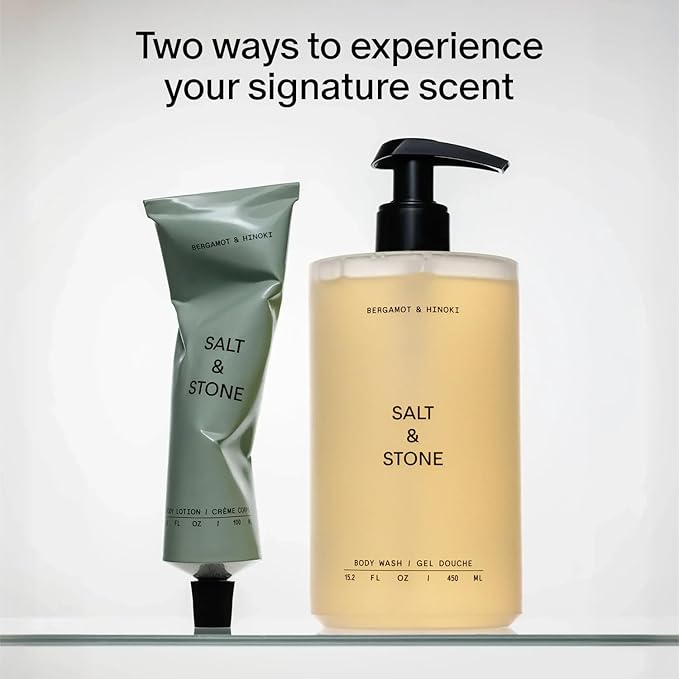 Salt &amp Stone Hydrating Gel Body Wash + Body Lotion | Bergamot &amp Hinoki