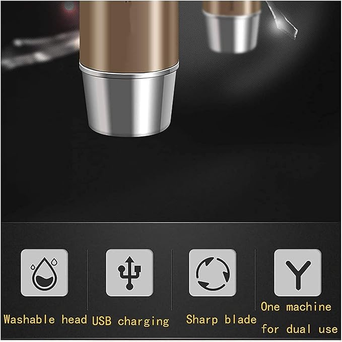 Ear and Nose Hair TrimmerUSB Rechargeable Nose Hair TrimmerProfessional Nose Hair Trimmer Clipper for Men and WomenWaterproof Dual Edge Blades for Easy Cleaning (Brown)