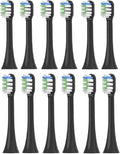 12PCS Replacement Brush Heads Compatible for V1/X1/X3/X5/X3U/X3PRO/v1/v2 Sonic Electric Toothbrush Soft(Black B)