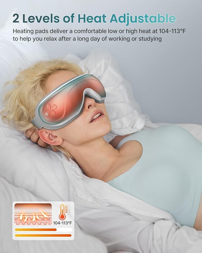 RENPHO Eye Massager with Heat Mothers Day Gifts Birthday Gifts for Mom Dad Women Men Face Massager Heated Sleep Mask for Dry Eyes Eyeris 2