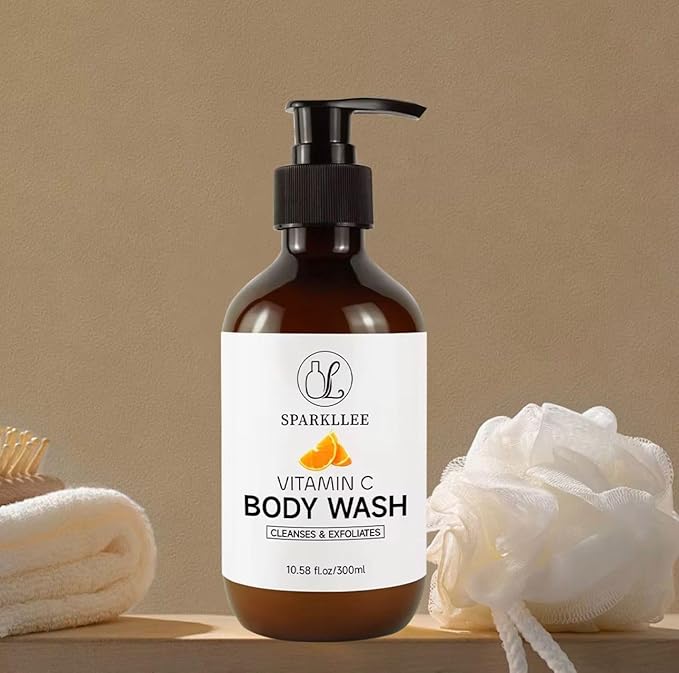 Vitamin C Body Wash for Daily Cleansing | Refreshing Shower Gel with Citrus Extract | Gentle Skin Cleansing Bath Gel for Men and Women | Hydrating Body Cleanser 300ml