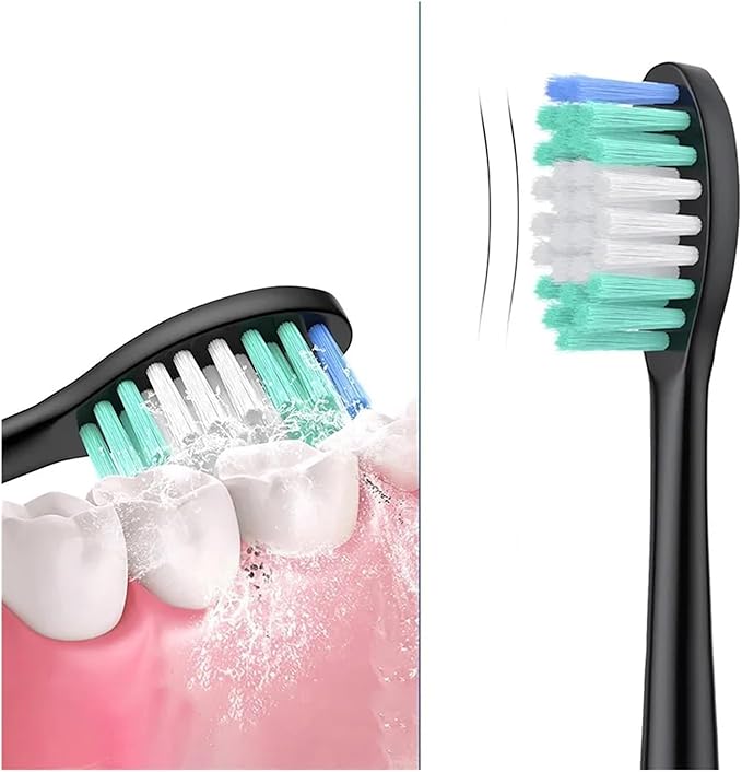 10 Pieces Large Brush Head Bristles Compatibility for Series Electric Toothbrush Soft(Gray)