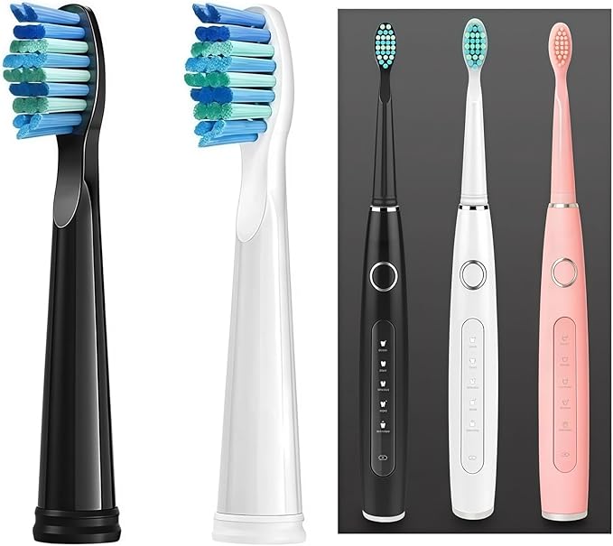 Replacement Toothbrush Heads Compatible with COSOUL Electric Toothbrush Soft Bristle Nozzles Deeply Clean(4PCS Black)