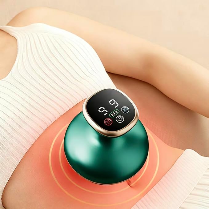 Smart Cupping Massager with Scraping Electric Cupping Device with 9 Intensity Levels &amp Adjustable Heat Muscle Massager for Gua Sha Ideal for Neck Shoulders Back Arms and Legs