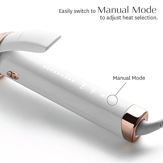 T3 Curl ID 1.25 Digital Ceramic Curling Iron with Smart Touch Interface &amp Interactive HeatID Technology for Automatic Heat Setting Personalization - Shiny Smooth Curls that Last