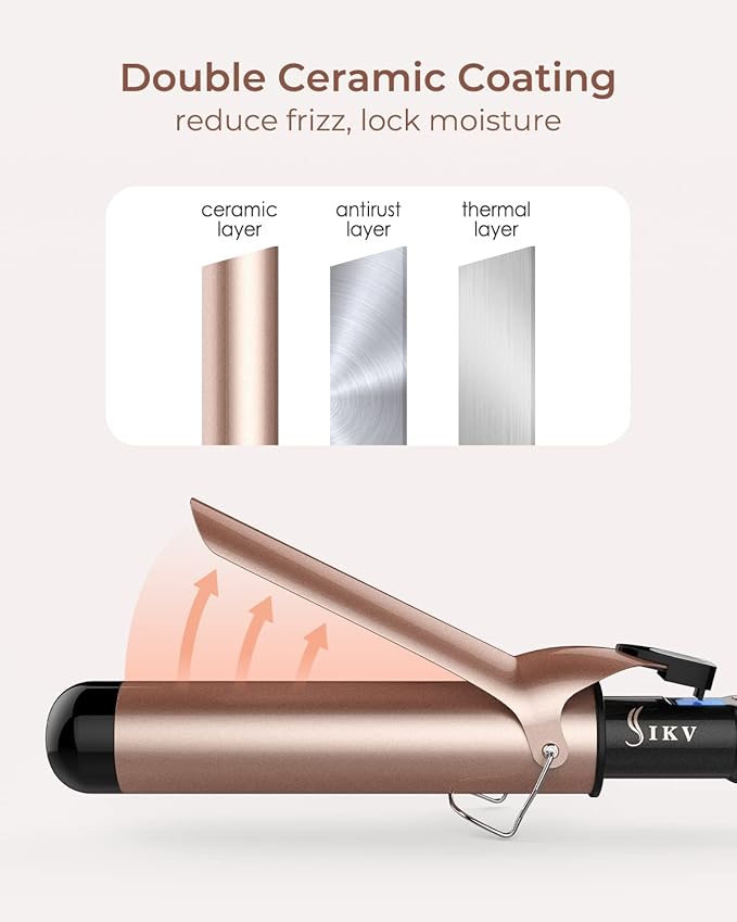1 3/4 Inch Extra Long Barrel Curling Iron 1.75 Large Barrel for Long Hair Ceramic Tourmaline