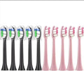 4Pcs 10Pcs Replacement Brush HeadsCompatible for Philips HX6064 HX6930 HX6730 Sonic Electric Toothbrush Vacuum(5 Black-5 Pink)